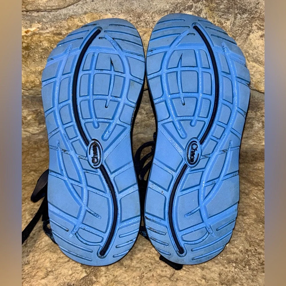 CHACO Blue Black Hollow Eclipse 3 Strap Toe Loop Sport ZX/3 Sandals W’s 5 - Picture 5 of 6